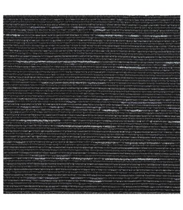 vidaXL Carpet Tile Striped Black 50 x 50 cm 4 pcs PP and Bitumen