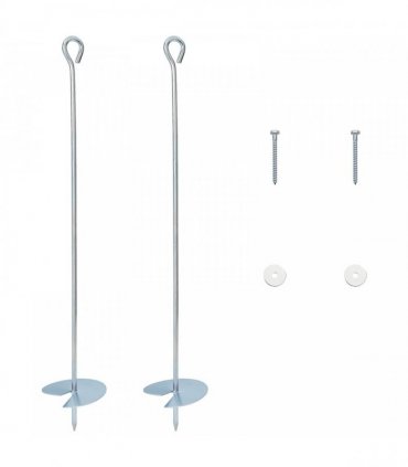 vidaXL Earth anchor 2 pcs Silver Ø10 x 60 cm Galvanized Metal