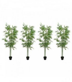 vidaXL Artificial Bambo Tree 4 pcs Green 60 x 18 x 190 cm