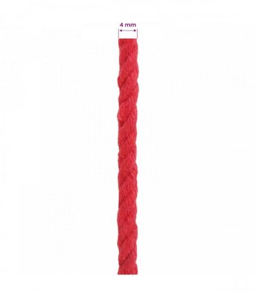 vidaXL Rope Red 0.4 x 0.4 x 10000 cm Cotton