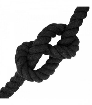 vidaXL Rope Black 3.6 x 3.6 x 500 cm Cotton
