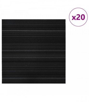 vidaXL Carpet Tile Striped Dark Grey 50 x 50 cm 20 pcs PP and Bitumen