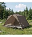 vidaXL Tunnel Tent Brown and Grey 4-Person