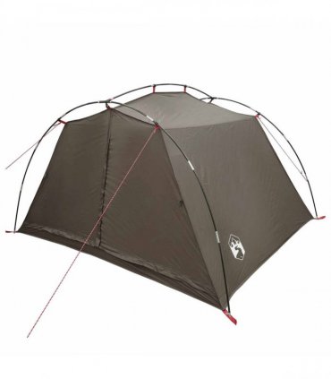 vidaXL Tunnel Tent Brown and Grey 4-Person