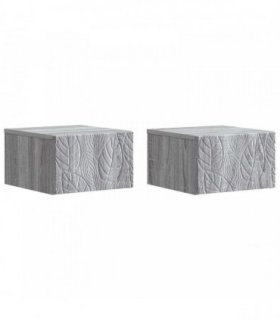 vidaXL Wall-Mounted Side Table 2 pcs Grey Sonoma 34.5 x 33 x 20 cm