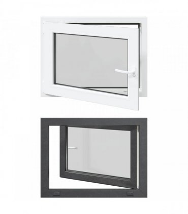 vidaXL Basement Window RISOR 80 x 70 cm PVC and Glass Anthracite