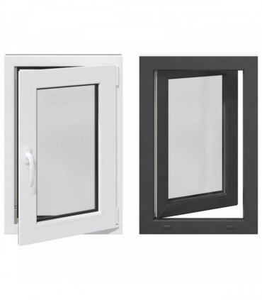 vidaXL Basement Window RISOR 60 x 80 cm PVC and Glass Anthracite