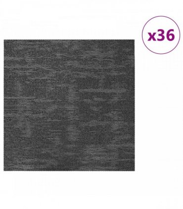 vidaXL Carpet Tile Charcoal Grey 50 x 50 cm 36 pcs PP and Bitumen