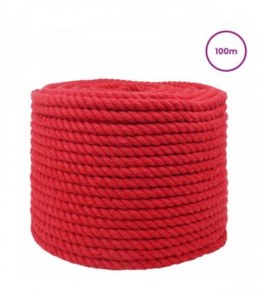 vidaXL Rope Red 1.2 x 1.2 x 10000 cm Cotton