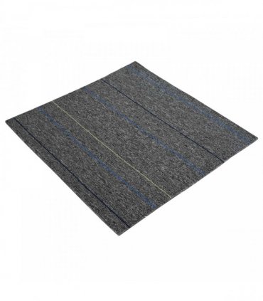 vidaXL Carpet Tile Medium Grey with Stripes 50 x 50 cm 20 pcs
