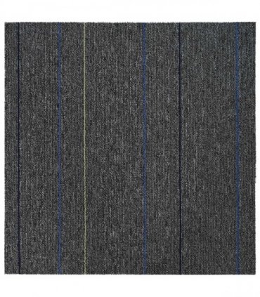 vidaXL Carpet Tile Medium Grey with Stripes 50 x 50 cm 20 pcs
