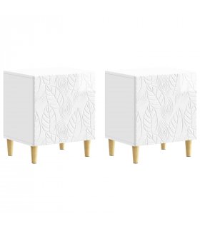 vidaXL Bedside Table 2 pcs High Gloss White 43 x 34.5 x 50 cm
