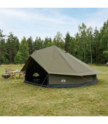 vidaXL Family Tent Army Green 12-Person Polycotton