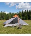 vidaXL Backpacking Tent Grey and Orange 4-Person
