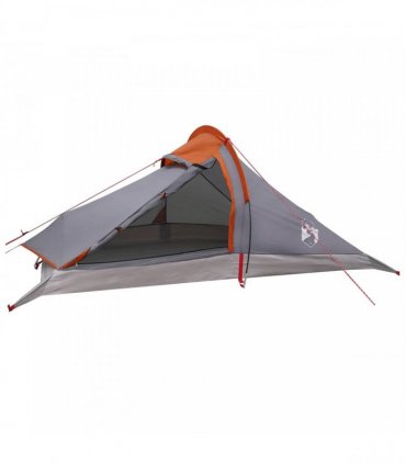 vidaXL Backpacking Tent Grey and Orange 4-Person