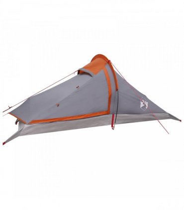 vidaXL Backpacking Tent Grey and Orange 4-Person
