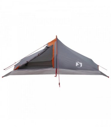 vidaXL Backpacking Tent Grey and Orange 4-Person