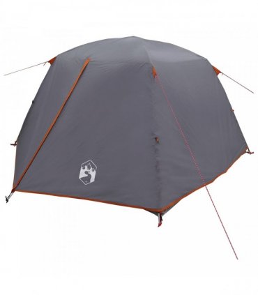 vidaXL Backpacking Tent Grey and Orange 2-Person