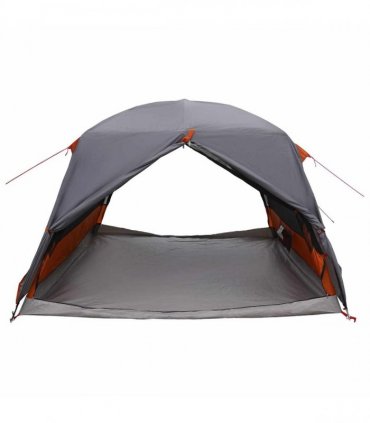 vidaXL Backpacking Tent Grey and Orange 2-Person