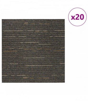 vidaXL Carpet Tile Striped Light Brown 50 x 50 cm 20 pcs