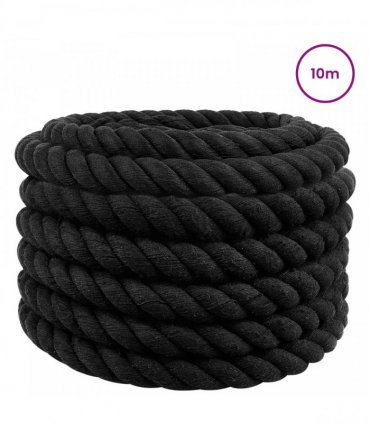vidaXL Rope Black 6 x 6 x 1000 cm Cotton