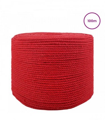 vidaXL Rope 10 pcs Red Cotton