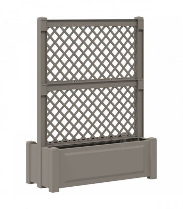 vidaXL Big Planter with Trellis Grey 99.5 x 43 x 133.5 PP