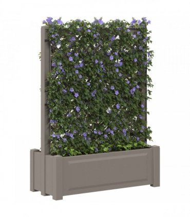 vidaXL Big Planter with Trellis Grey 99.5 x 43 x 133.5 PP