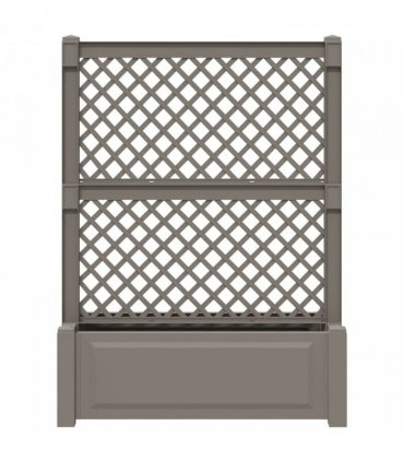 vidaXL Big Planter with Trellis Grey 99.5 x 43 x 133.5 PP