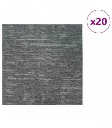 vidaXL Carpet Tile Rock Grey 50 x 50 cm 20 pcs PP and Bitumen