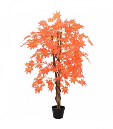vidaXL Artificial Maple Tree Red 80 x 16 x 120 cm Fabric and Wood