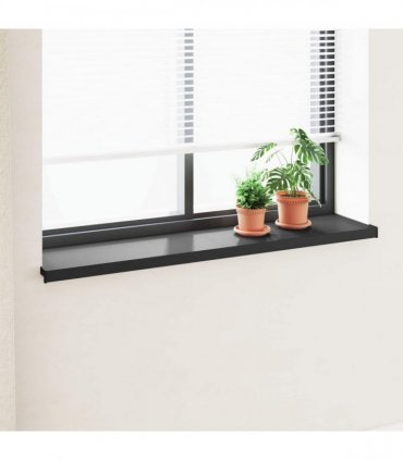 vidaXL Window Sill Black with wood grain 120 x 35 x 4.5 cm PVC