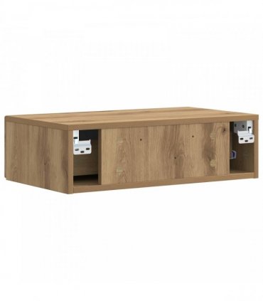 vidaXL Wall-Mounted Side Table Artisan Oak 59 x 34.5 x 17 cm