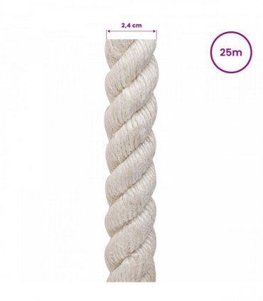 vidaXL Jute Rope 24 White 100% Tossa jute