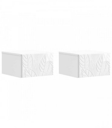 vidaXL Wall-Mounted Side Table 2 pcs High Gloss White