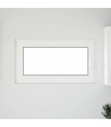 vidaXL Basement Window RISOR 110 x 70 cm PVC and Glass White