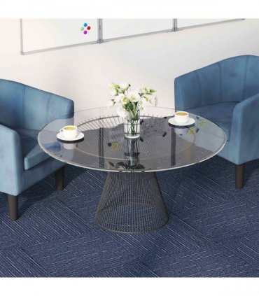 vidaXL Carpet Tile Striped Blue 50 x 50 cm 20 pcs PP and Bitumen