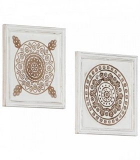 vidaXL Art Decor 2 pcs Brown and White 40 x 40 x 1.5 cm