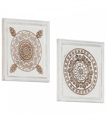 vidaXL Art Decor 2 pcs Brown and White 40 x 40 x 1.5 cm