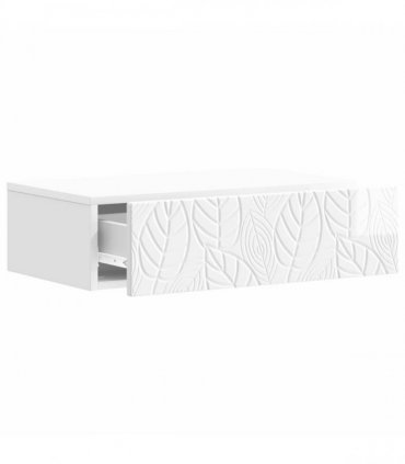 vidaXL Wall-Mounted Side Table High Gloss White 87.5 x 34.5 x 17 cm