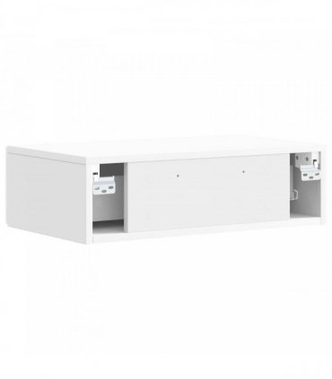 vidaXL Wall-Mounted Side Table High Gloss White 87.5 x 34.5 x 17 cm