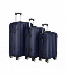 3 Pcs Suitcase Lightweight ABS Carry-on Hand Luggage 4 Spinner Wheels Trolley Case