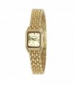 Henley Ladies Rectangular Petite Case sunray dial Gold Plated Bracelet Watch H07240.2