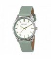 Henley Ladies Colourful Round silver tone case Green Faux Leather Strap Watch H06185.11