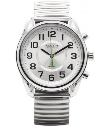 Acctim Mens 'Minmere' 41mm radio controlled Talking Watch with Silver Dial
