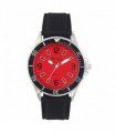 Ravel Mens Sports Red Dial Black Silicone Strap Watch
