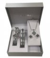 Paul Salatini Ladies Fashion Bling Grey Dial Silver Bracelet Watch Gift Sets