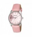 Henley Ladies Colourful Round Shape Pink Soft Faux Leather Strap Watch Pink H06186.5