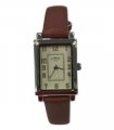 Limit Ladies Basic Rectangle Cream Face Brown Leather strap watch