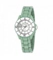 Henley Ladies Enamelled Round Case Silver sunray dial Green Bracelet Watch H07241.11